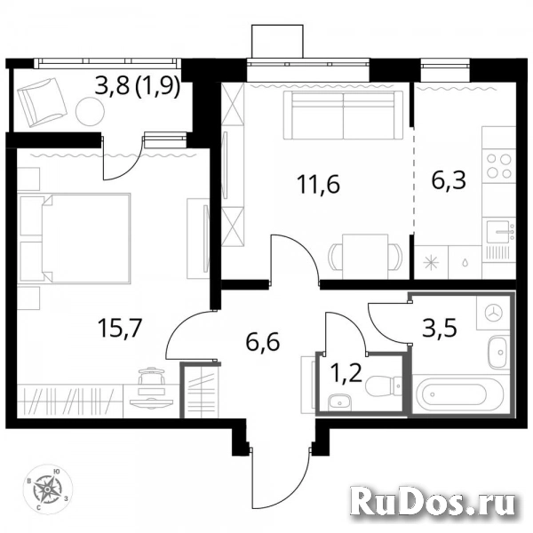 Продам 2 комнатную квартиру 46.9 м2 фотка