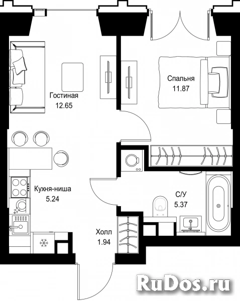 Продам 1 комнатную квартиру 37.07 м2 фотка