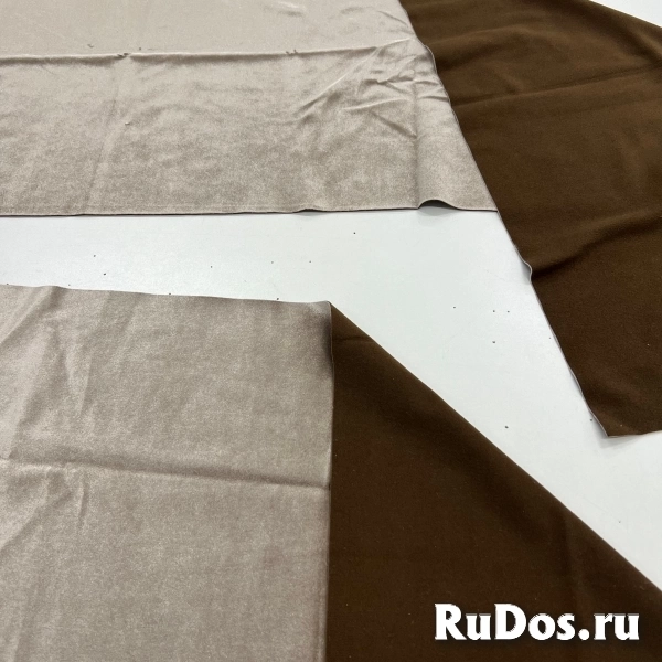 Отрез ткани велюр бежево-коричневый Ameli 27 изображение 4