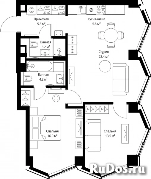 Продам 2 комнатную квартиру 70.6 м2 фотка