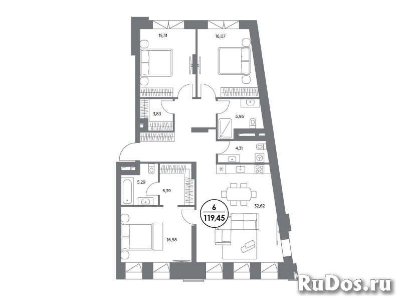 Продам 3 комнатную квартиру 119.7 м2 изображение 3