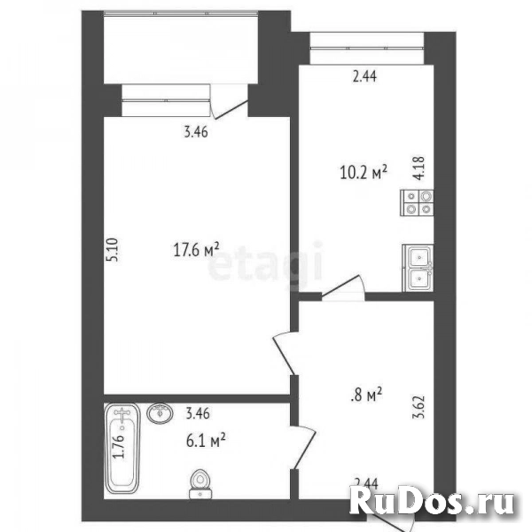 Уютная 1-комнатная квартира 42,6 м² с ремонтом и техникой в 3-м Заречном — заезжай и живи фотка