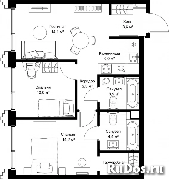 Продам 2 комнатную квартиру 61.5 м2 фотка