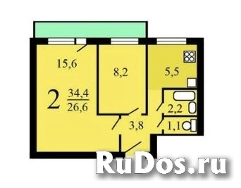 Продам 2 комнатную квартиру 34.4 м2 изображение 3