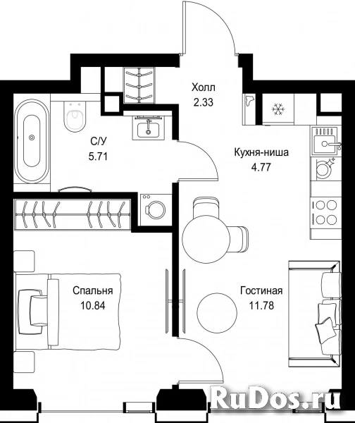 Продам 1 комнатную квартиру 35.43 м2 фотка