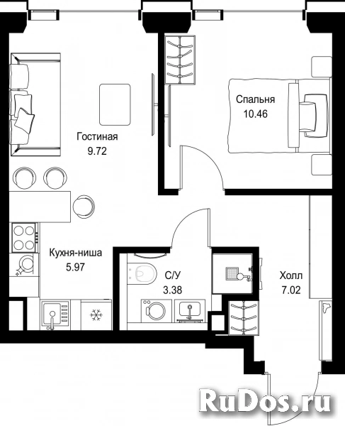 Продам 1 комнатную квартиру 36.55 м2 фотка