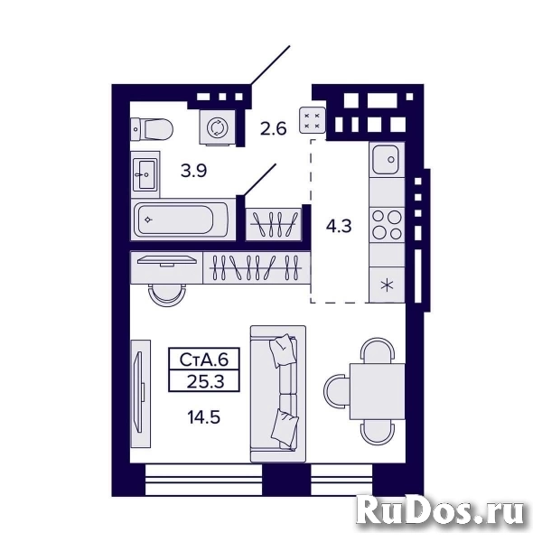 Продам 1 комнатную квартиру 25.3 м2 фотка
