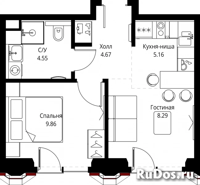 Продам 1 комнатную квартиру 32.53 м2 фотка