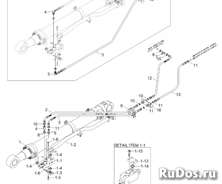 (31Y1-18250) Ремкомплект гидроцилиндра рукояти Hyundai R250LC-7 фотка