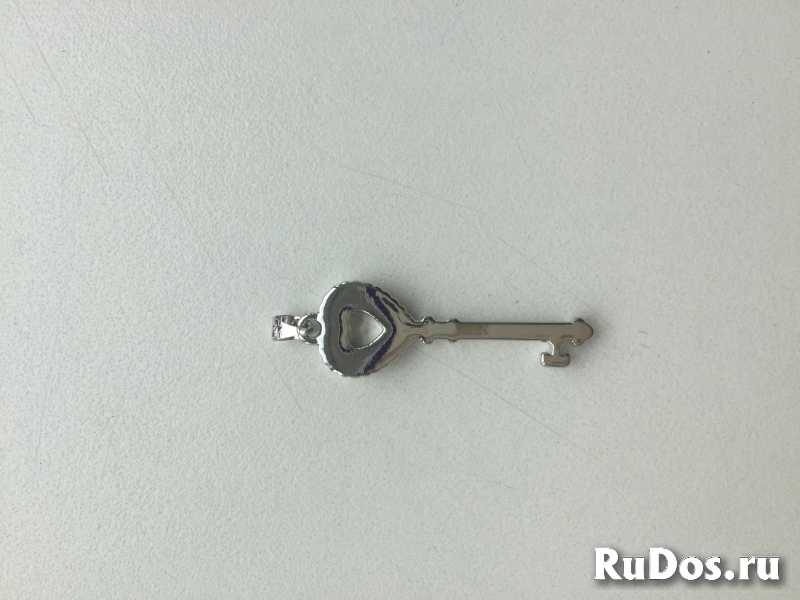 Кулон подвеска новый ключ лак розовый покрытие бижутерия изображение 3