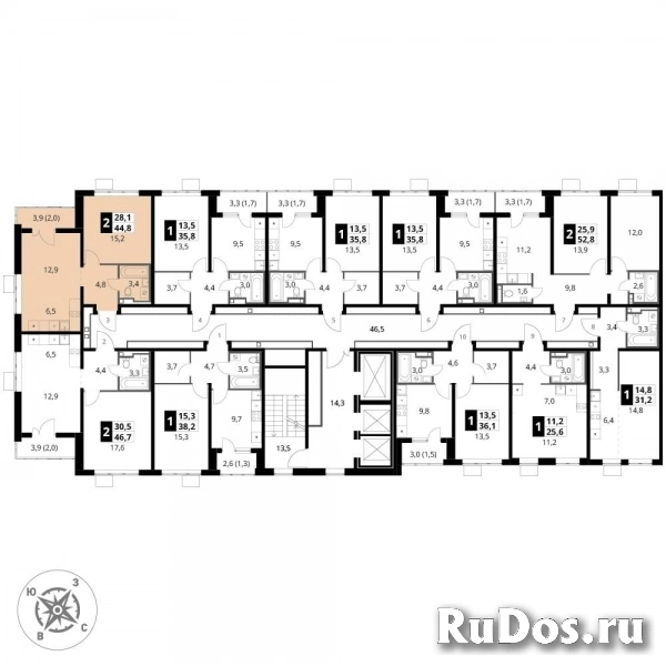 Продам 2 комнатную квартиру 44.8 м2 изображение 4