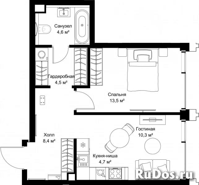 Продам 1 комнатную квартиру 46 м2 фотка