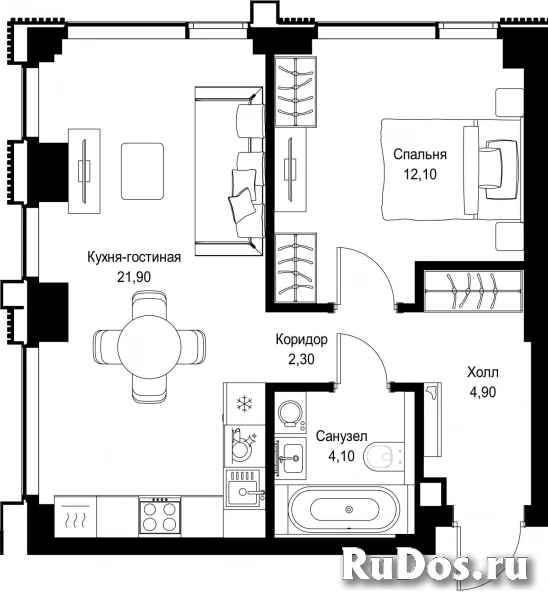 Продам 1 комнатную квартиру 45.3 м2 фотка