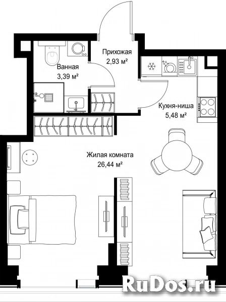 Продам 1 комнатную квартиру 38.24 м2 фотка