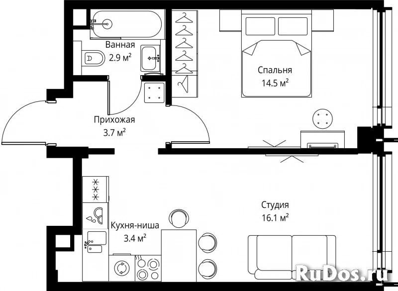Продам 1 комнатную квартиру 40.6 м2 фотка
