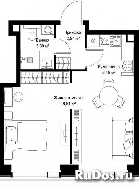 Продам 1 комнатную квартиру 38.45 м2 фотка
