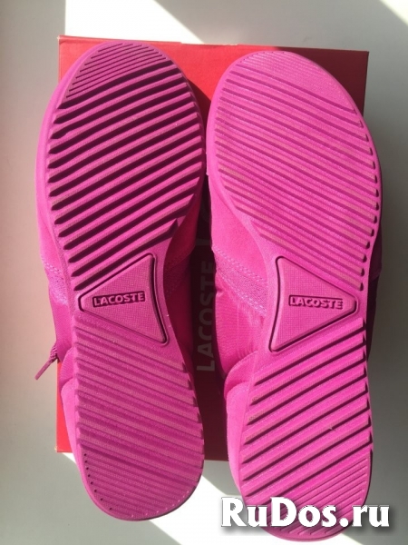 Кроссовки кеды новые lacoste 39 размер замша текстиль цвет розовы изображение 3