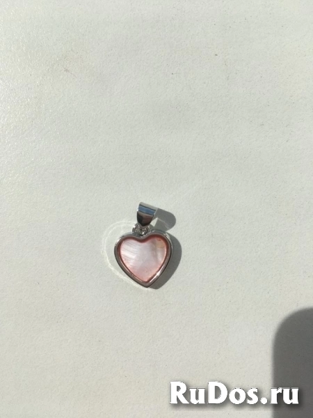 Кулон подвеска сердце новая sunlight розовое лак перламутровый би изображение 3