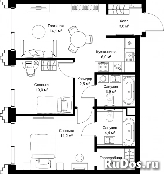Продам 2 комнатную квартиру 61.5 м2 фотка
