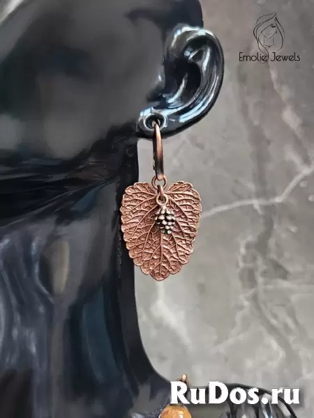 Авторский комплект Emolie из настоящих листиков мяты в меди изображение 3