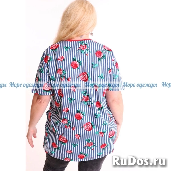 Футболка женская больших размеров из хлопка фото