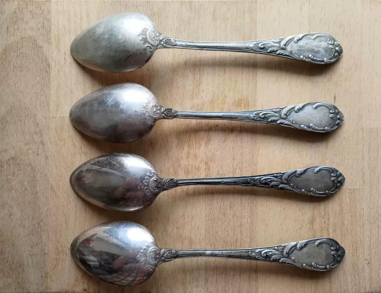 Ложки столовые СССР мельхиор МНЦ 15-20, ЗiШ, ЗиШ изображение 4