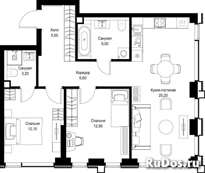 Продам 2 комнатную квартиру 71.5 м2 фотка
