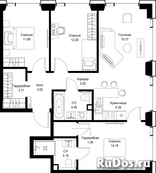 Продам 3 комнатную квартиру 83.33 м2 фотка