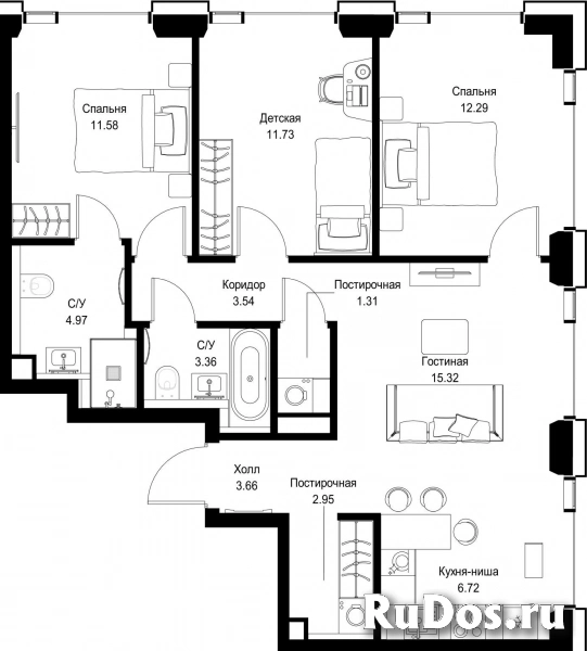 Продам 3 комнатную квартиру 77.43 м2 фотка