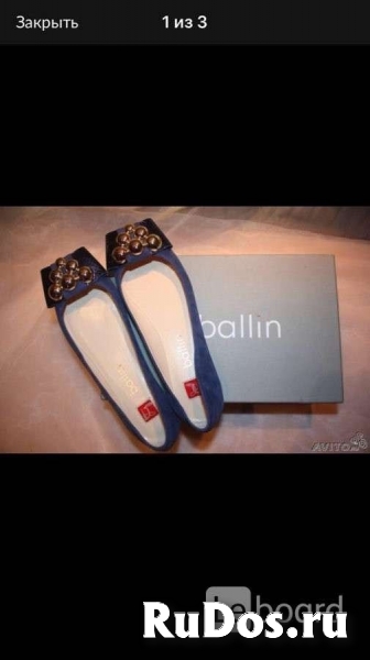 Балетки новые ballin италия 39 размер синие замша замшевые подошв изображение 10