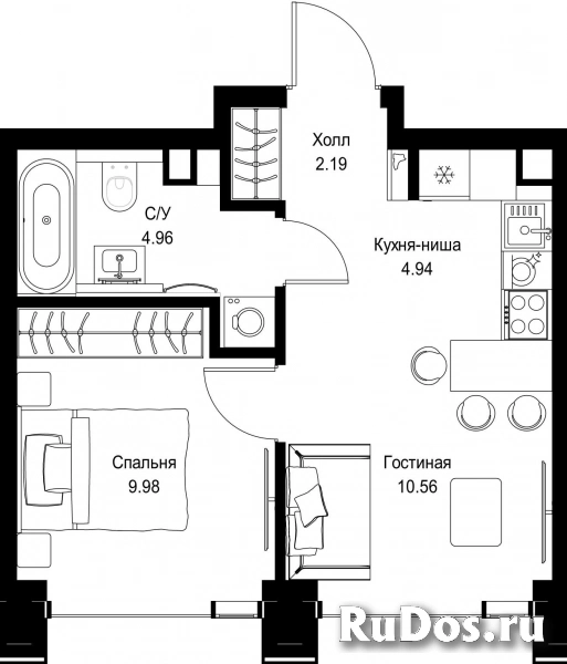 Продам 1 комнатную квартиру 32.63 м2 фотка