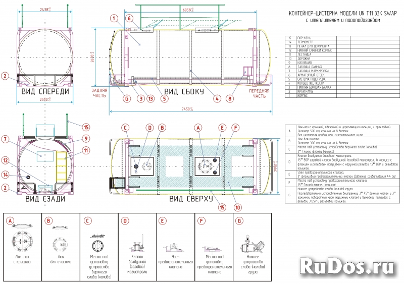 37 000$ Танк-контейнер (контейнер-цистерна)  тип Т11 SWAP 33куб.м изображение 6
