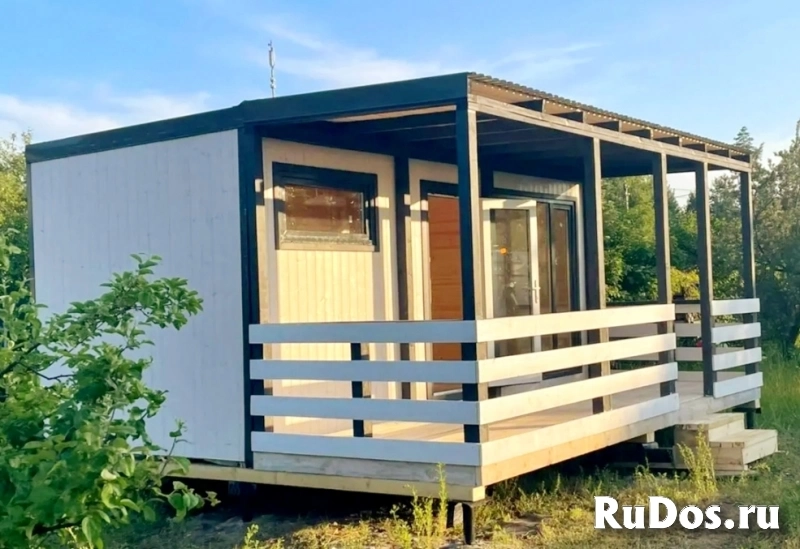 Дачный модульный дом 6 х 4,8 м с верандой 14м2. фото