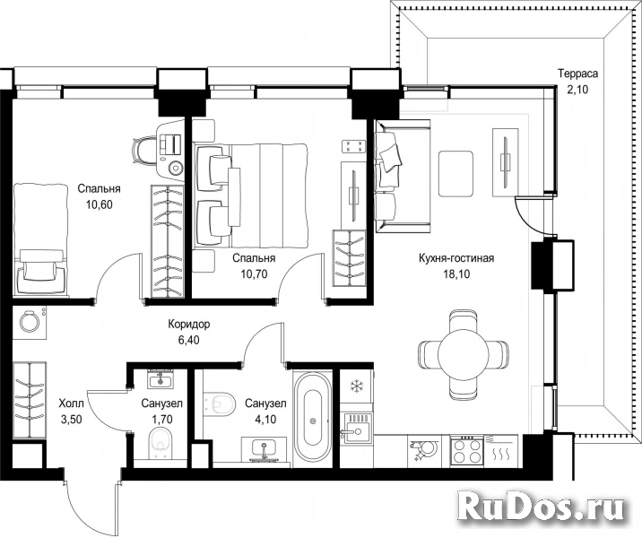 Продам 2 комнатную квартиру 57.2 м2 фотка