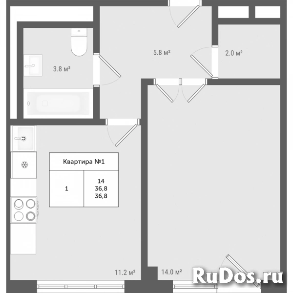 Продам 1 комнатную квартиру 36.8 м2 изображение 3