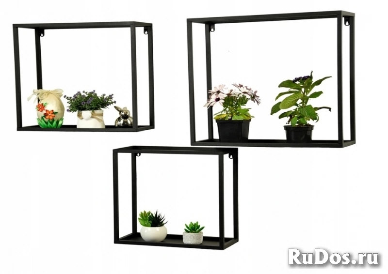 Полка объемная ЛОФТ металлическая КУБ изображение 3