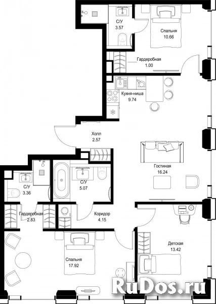 Продам 3 комнатную квартиру 90.53 м2 фотка
