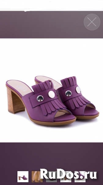 Сабо loriblu италия 39 размер кожа сиреневые фиолетовые каблук 8 фотка