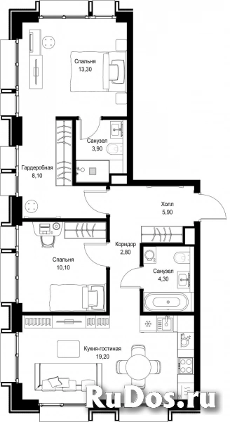 Продам 2 комнатную квартиру 67.6 м2 фотка