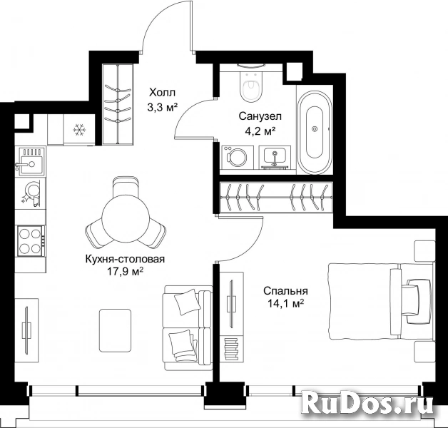 Продам 1 комнатную квартиру 39.5 м2 фотка