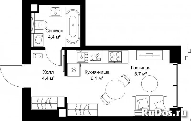 Продам 1 комнатную квартиру 23.6 м2 фотка