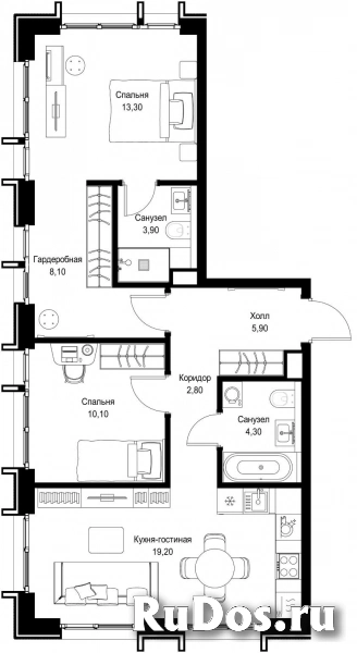 Продам 2 комнатную квартиру 67.6 м2 фотка