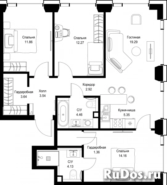 Продам 3 комнатную квартиру 82.98 м2 фотка