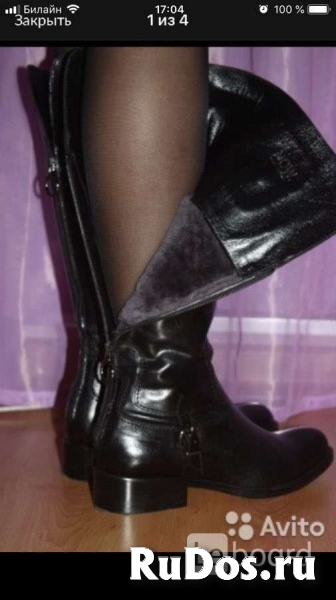 Сапоги женские now италия 39 размер кожа черные зима мех овчина к изображение 3