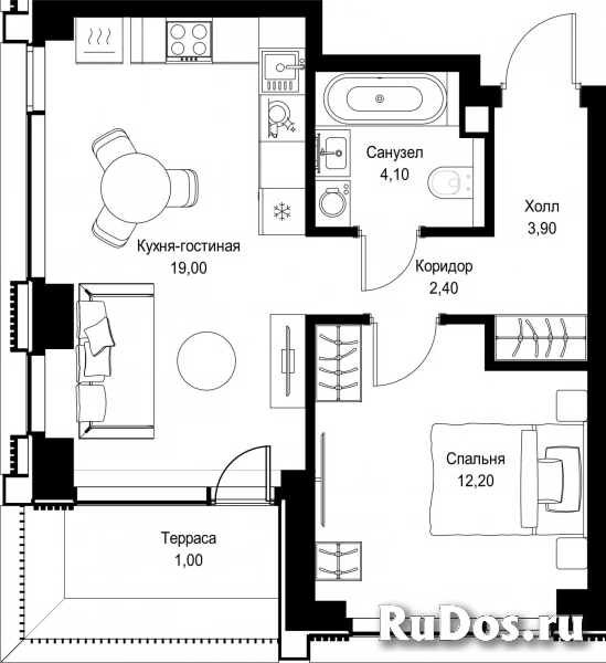 Продам 1 комнатную квартиру 42.6 м2 фотка