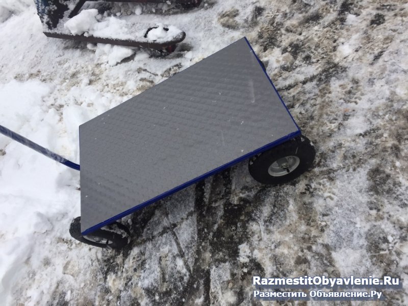 Тележка платформенная с поворотной осью и прорезин изображение 4