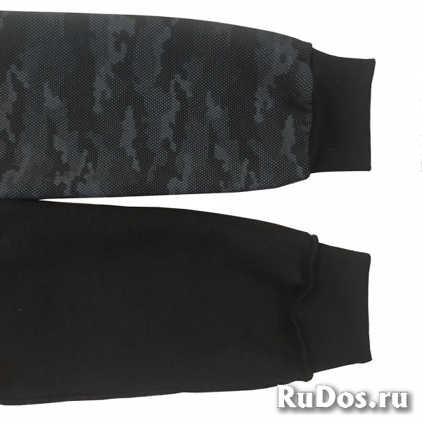 Толстовка большого размера мужская 100% хлопок с меховым начесом изображение 10