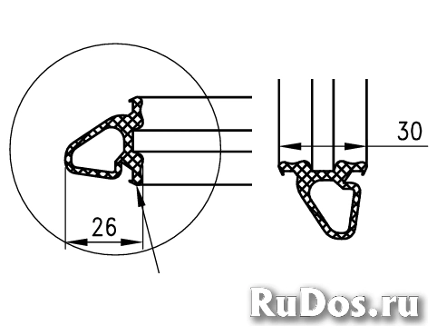 Внутренний уплотнитель двери рефконтейнера (D-образный) 2,5м изображение 6