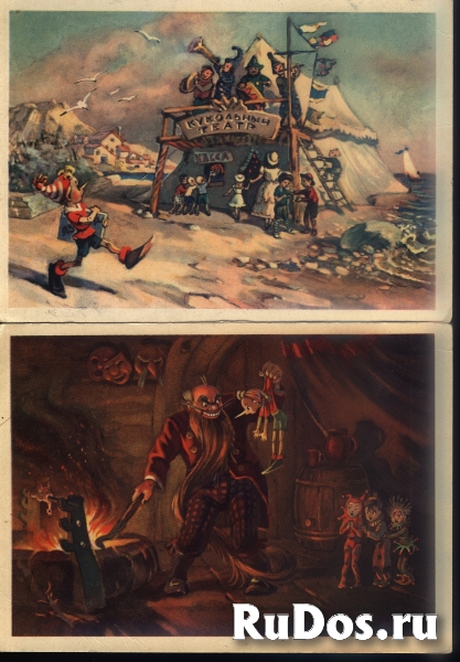 Открытки " Буратино". художник Владимирский, 1955 фотка