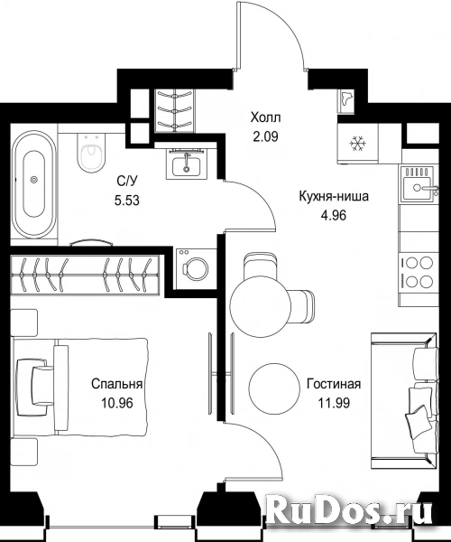 Продам 1 комнатную квартиру 35.53 м2 фотка